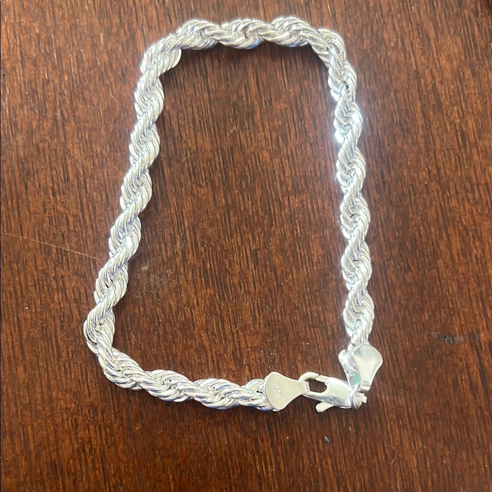 Silver filled Rope Chain Bracelet